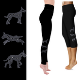 Great Dane Rhinestone Capri or Full-Length Leggings with Pockets & Cropped-Ear Design